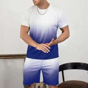 Wholesale <b>Men's</b> Gym Sportswear Cotton 2-Piece Set Knee-Length <b>T</b>-<b>Shirt</b> <b>and</b> <b>Shorts</b> Plus Size - Product Image 5