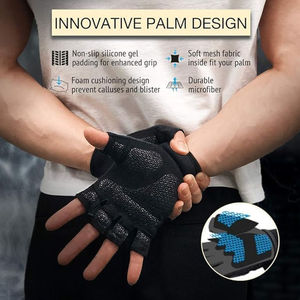 Gants de cyclisme demi-doigts de haute performance, antidérapants, absorbant les chocs, rembourrés, respirants, pour la course, le sport décontracté et les activités de plein air - Product Image 3