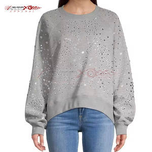 เสื้อสเวตเชิ้ตติดพลอยเทียมแฟชั่นสำหรับผู้หญิงคอกลมและตัวอักษรแวววาวเสื้อสเวตเชิ้ตประดับพลอยเทียมน่ารักสำหรับผู้หญิง - Product Image 2