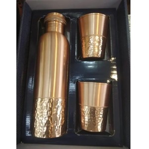 Bouteille décorative en cuivre faite à la main martelée pour l'eau bouillante Logo personnalisable pour boire - Product Image 1