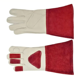 Guantes de soldadura MIG cuero dividido de vaca Premium manga larga Guantes MIG de cuero Forro térmico aislado uso pesado - Product Image 4