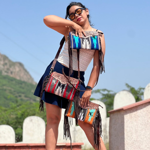 Nueva Manta con sillín de estilo occidental, bolsos de cuero con herramientas, bolsos cruzados de cuero azteca de alta calidad, bolsos multicolores Vintage - Product Image 1