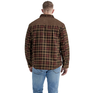 Giacca Retro da <span class=keywords><strong>Uomo</strong></span> Personalizzata con Fodera in Sherpa, Cotone Ispessito, Maniche Lunghe, <span class=keywords><strong>Collo</strong></span> Alto, Antivento, Classica Camicia a Quadri - Product Image 3