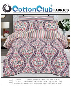 Juego de sábanas de algodón 100% pakistaní, ropa de cama Floral con estampado de alta calidad para el hogar, precio al por mayor - Product Image 3