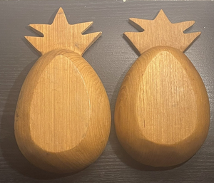 Bol de service en bois en forme d'ananas bol en bois d'acacia classique fait à la main bol de service écologique 2 pièces - Product Image 1