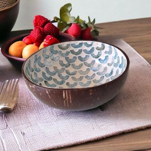 ชามมะพร้าวพิมพ์ลายขนาดใหญ่เป็นมิตรต่อสิ่งแวดล้อมชามมะพร้าวสีทาแล็กเกอร์เป็นมิตรต่อสิ่งแวดล้อม - Product Image 1