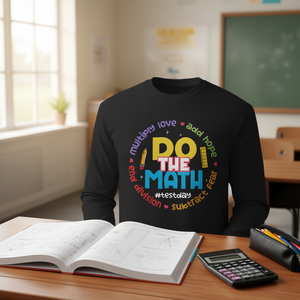 Camiseta Promocional de Manga Larga con la Frase 'Positive Love Hope Fear Do the Math Test Day Staar' - Product Image 3