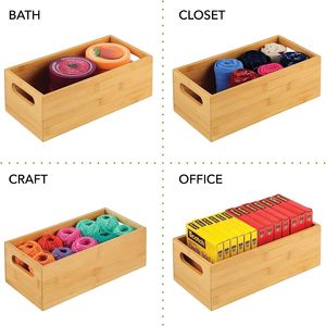 Mangowood Storage Bin Container, Drawer Organizer Crate <b>Boxes</b> with Handles for Kitchen Pantry Cabinet, <b>Shelves</b> - Product Image 5