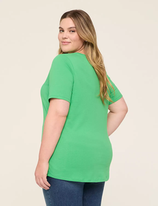 เสื้อยืดคอวีแขนยาวครึ่งคอสำหรับผู้หญิงขนาดใหญ่พิเศษสำหรับฤดูร้อนสไตล์ลำลองป้องกันรอยยับและระบายอากาศได้ดี - Product Image 3