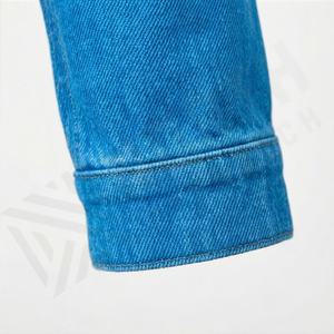 Chaqueta Trucker Vaquera Casual Personalizada para Hombre, Tallas Grandes y Altas, 100% Algodón, Opción de Logotipo Frontal, Chaqueta Transpirable para Invierno - Product Image 4