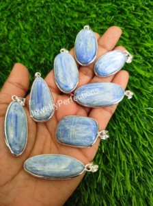 จี้ไคยาไนต์ชุบเงินแฟชั่นทันสมัยจำนวนมากจี้สร้อยคอพร้อมจี้เครื่องราง - Product Image 3