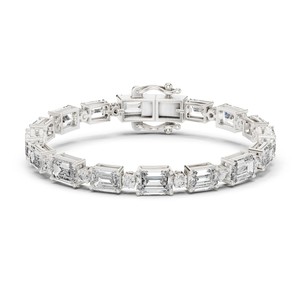 11.34 TCW Emerald Cut Moissanite <b>Bracelet</b> in 925 <b>Sterling</b> <b>Silver</b> | Bridal Classic Jewelry | Wholesale Luxury Jewelry 6.5 Inch - Product Image 1