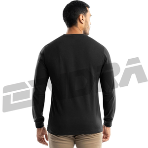 T-shirt essentiel à manches longues pour hommes noir doux stretch fit ambiance de rue moderne respirant confort style quotidien vêtements décontractés actifs - Product Image 5