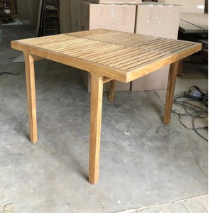 Meubles de jardin en teck indonésien certifié SVLK de qualité A pour 4 personnes, vente en gros, imperméables, carrés, à lattes, en bois, fabrication de meubles d'extérieur - Product Image 1
