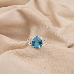 Anillo de Plata de Ley Hecho a Mano con Topacio Azul, Corte Marquesa y Ovalado, 1.40 Quilates, Piedra de Nacimiento de Diciembre, Regalo de Joyería Fina para Mujer - Product Image 6