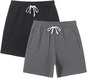 Short de sport pour homme, couleur unie, taille moyenne, décontracté, longueur genou - Product Image 2