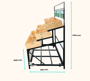 Metal Fruits <b>Vegetable</b> Display Rack Freestanding Supermarket Produce Display <b>Stand</b> Vietnam OEM Factory ADONG A42 - Product Image 3