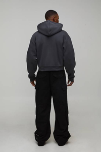 เสื้อฮู้ดดี้โอเวอร์ไซส์แบบซิปปักลายฤดูหนาวสำหรับทุกเพศ ผลิตจากผ้าฝ้าย 100% รับผลิตแบบ OEM - Product Image 2