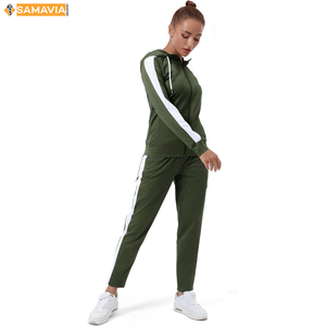 Conjunto de chándal personalizado para mujer, conjunto básico de dos piezas, Sudadera con capucha y pantalones acampanados, chaqueta con cremallera, pantalones acampanados ajustados, trajes para correr - Product Image 6