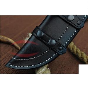 Cuchillos de Damasco de caza de acero inoxidable de alto carbono multifuncional de tamaño personalizado Funda de cuero - Product Image 3