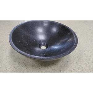 อ่างล้างหน้าหินอ่อนหินกลมสีดำ - Product Image 2