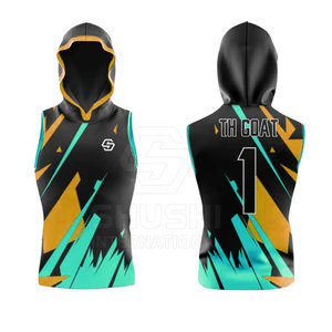 Ropa deportiva de equipo para hombres Sudadera con capucha sin mangas personalizada 7on7 Bandera Fútbol Sudadera con capucha sin mangas transpirable - Product Image 4