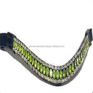 Banda de cuero negro con forma de onda para las cejas, accesorio de tendencia superior, con relleno inglés, multicolor, 3 filas, cristales AB, banda ostentosa para las cejas - Product Image 4