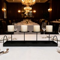 Ensemble de porte-bougies en fer forgé, support décoratif pour bougies, pour table de mariage et fête