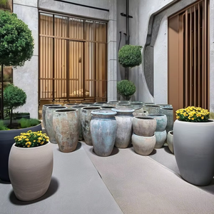 POT DE PLANTE UNIQUE DE CONCEPTION ATLANTIS POUR LA FABRICATION DE JARDIN USINE DE POTERIE GLACÉE EXTRA LARGE - Product Image 1