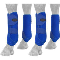 Protège-jambes en microfibre pour chevaux, lot de 4 pièces, qualité supérieure, respirant, équipement équestre, équipement vétérinaire pour chevaux