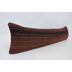 หมอนผ้าขนแกะสีน้ำตาลสุดหรูขนาด12x48นิ้วผ้าทอมีลายดอกไม้วินเทจวัสดุผ้าไหมแบบพกพา - Product Image 3