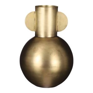 Florero de hierro de diseño costero moderno hecho a mano dorado elegante exhibición floral para cada hogar para bodas - Product Image 3