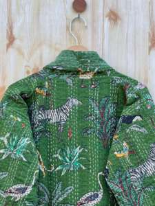 แจ็คเก็ตผ้าฝ้ายบุนวมวินเทจของผู้หญิงเสื้อโค้ทไซส์ใหญ่พิเศษปักลายแบบกลับด้านได้ - Product Image 3