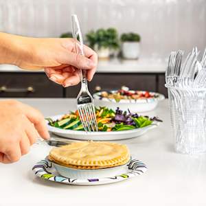 Ensemble de couverts jetables écologiques, fourchettes, cuillères, couteaux - biodégradables, sans BPA, sans danger pour les aliments, fabriqués en bagasse/PLA/PP pour les fêtes - Product Image 3