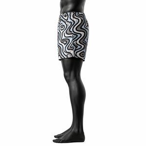 Pantalones Cortos Personalizados para Hombre con Estampado Abstracto, Estilo Urbano, de Playa, Secado Rápido, Casuales de Verano, con Cordón Ajustable, Sublimación, OEM, ODM - Product Image 4