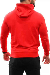 Venta al por mayor por encargo de talla grande de los hombres 100% algodón sudaderas con capucha de manga larga cuello de invierno patrón de impresión - Product Image 6