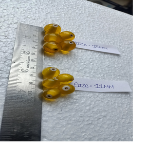 Cuentas de corazón blanco redondas de color amarillo en varios tamaños desde 8 mm en adelante para la fabricación de joyas - Product Image 4