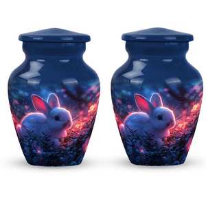 Beautiful Rabbit Themed Memorial <b>Urn</b> for <b>Pet</b> Ashes Bunny Keepsake <b>Urn</b> for Adult Human Ashes Bunny Memorial Custom - Product Image 2
