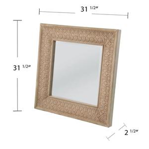 Miroir mural décoratif en bois sculpté à la main de style rustique, 36 pouces - Product Image 4