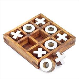 Juego Xo duradero hecho a mano para los más vendidos Disfrute de madera clásica y latón Tic Tac Toe Entretenimiento Familia Amigos usando juego XO de madera - Product Image 3