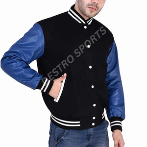 Chaqueta universitaria unisex estilo Letterman de béisbol, 100% algodón, impermeable y cortavientos, para primavera y actividades al aire libre. - Product Image 2