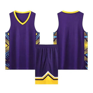 Uniformes de basket-ball unisexes personnalisés imprimés par sublimation, ensembles de maillots de basket-ball en polyester respirant OEM - Product Image 3