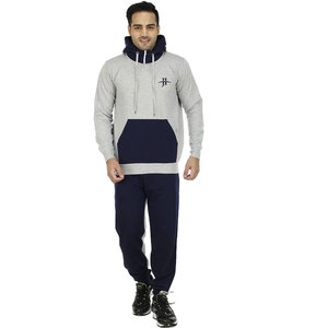Venta al por mayor de los hombres de invierno chándal transpirable de 2 piezas Joggers conjunto con capucha para la venta en línea de diseño de patrón sólido - Product Image 2