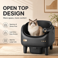 Bac à litière pour chat intelligent écologique à ouverture supérieure, grande capacité, en plastique ABS, autonettoyant, confort de voyage, nettoyage automatique, sécurité