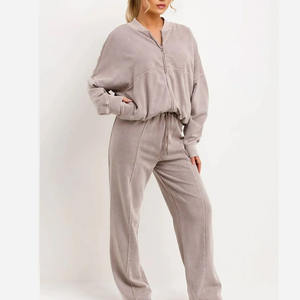 Survêtement en coton délavé à l'acide 100% en coton dernier modèle pour femmes survêtement délavé à l'acide en coton pour adultes, meilleure vente - Product Image 2