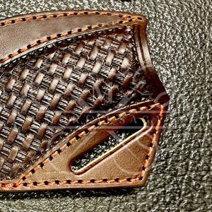 Funda de cuchillo para panqueques con madera, al por mayor precio de fábrica, funda de cuchillos de cuero mecanizada a mano, superventas - Product Image 4