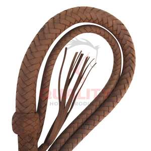 แส้วัวสไตล์คาวบอยทำด้วยมือพร้อมหนังทนทานสำหรับโชว์รอยร้าวแบบหลอกโชว์เครื่องแต่งกายแนวตะวันตกหรือฟาร์มปศุสัตว์ - Product Image 4