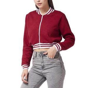 La mejor variedad de chaqueta universitaria corta para mujer con estilo, ropa informal de manga larga de longitud corta, chaqueta universitaria corta personalizada de tendencia para mujer - Product Image 4
