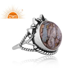 Vente chaude oxydé en argent Sterling Mojave cuivre éthiopien opale pierre précieuse bague empilable bijoux personnalisés pour les femmes cadeau pour elle - Product Image 4