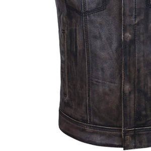 Chaleco de cuero auténtico hecho a mano para hombre, ajustado, estilo vaquero retro occidental, logotipo personalizado disponible directo de fábrica - Product Image 5